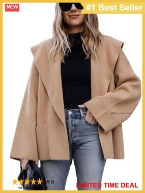 Shawl Collar Open Front Oversized Cropped Knit Cardigan Sweater Bell Sleeve